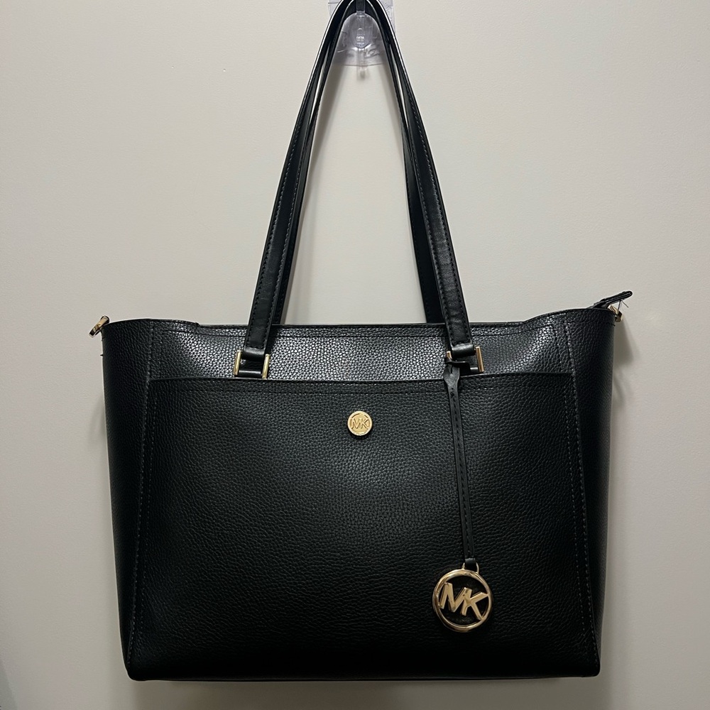 Michael Kors Black Tote with Gold Accents